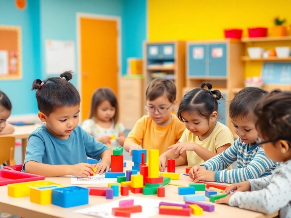 copii învățând prin activități practice și colaborative.