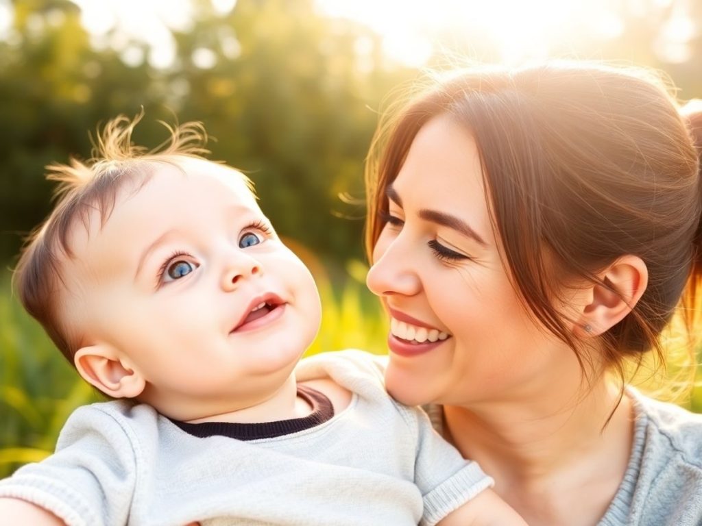 Părinți și copii zâmbind împreună în natură.